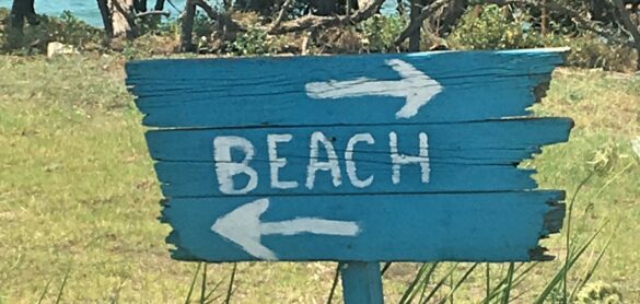 Holtzschild Mit Strandangabe
