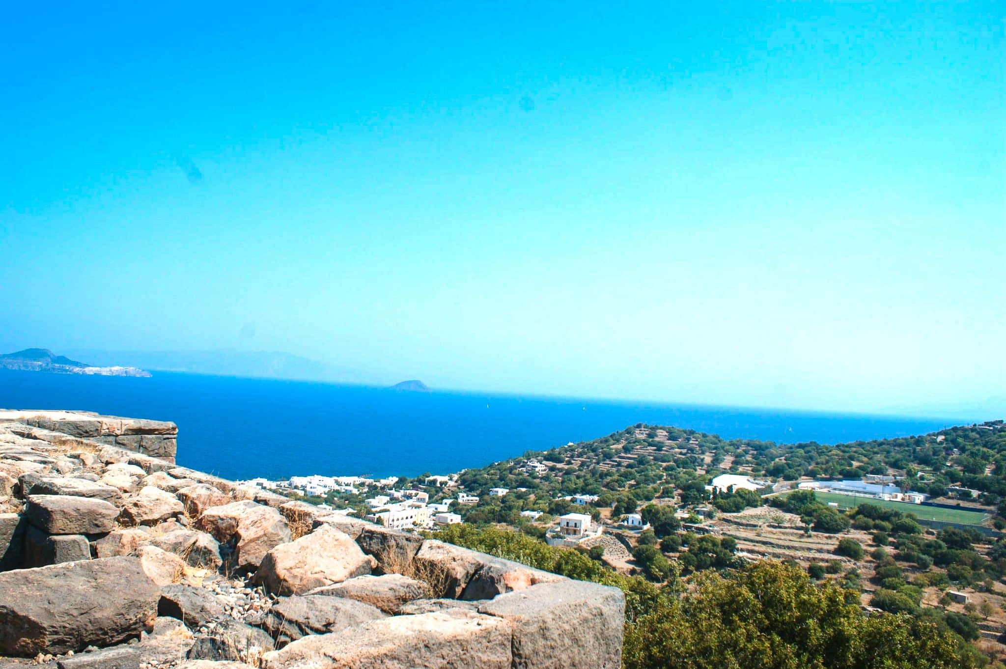 Aussicht Auf Mandraki Und Das Meer
